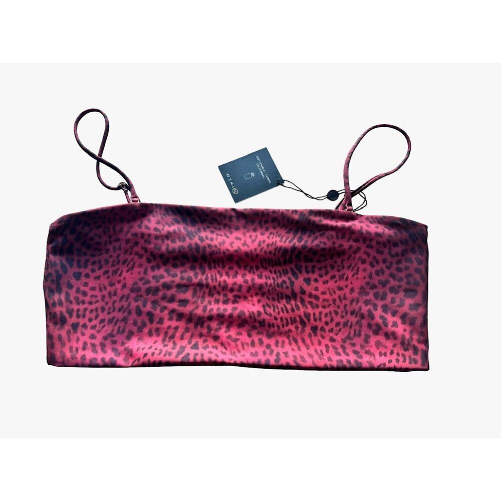 NWT Skatie Annie Swim Bikini Top XL Mai Tai Print Adjustable Strapless USA